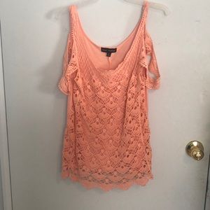 Lace Tank Top Peach Colored